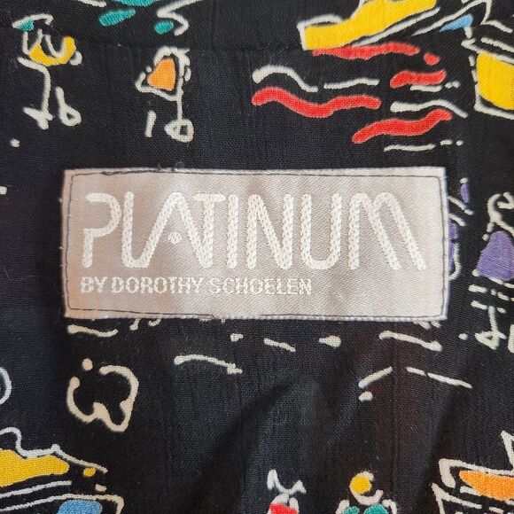 Platinum By Dorothy Schoelen Vintage 80s Abstract Funky Blazer Jacket Women SZ M - Picture 13 of 16